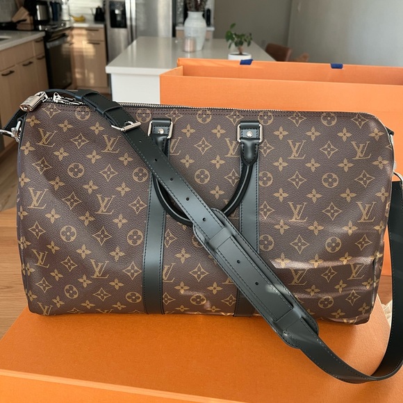 Louis Vuitton Monogram Macassar Keepall 45 Bandouliere - Picture 11 of 16